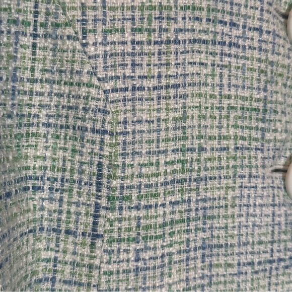 Isabella Demarco White Blue Green Women’s Lined Blazer Jacket Size 8 - Picture 6 of 9